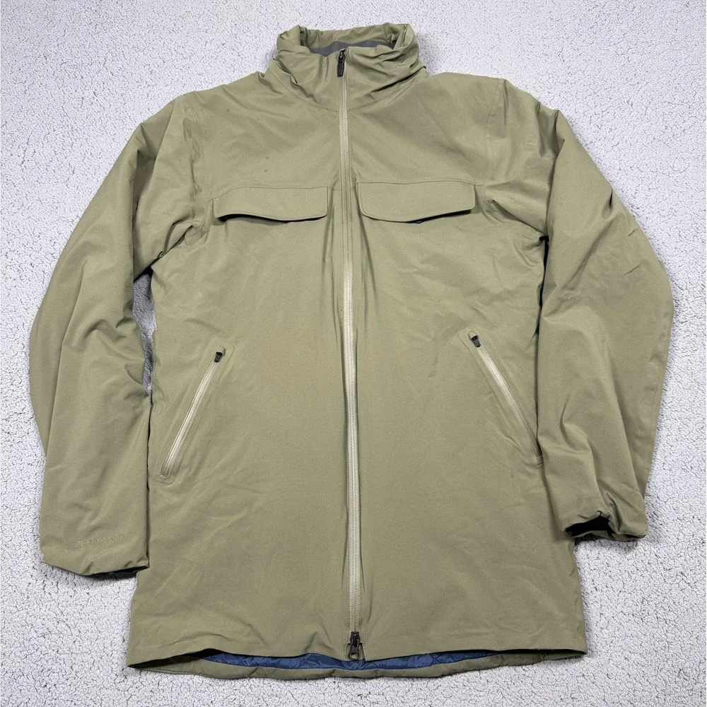 Cole Haan Mountain‎ Hardwear Parka Mens Small Green Zerogrand Coat Zip Insulated